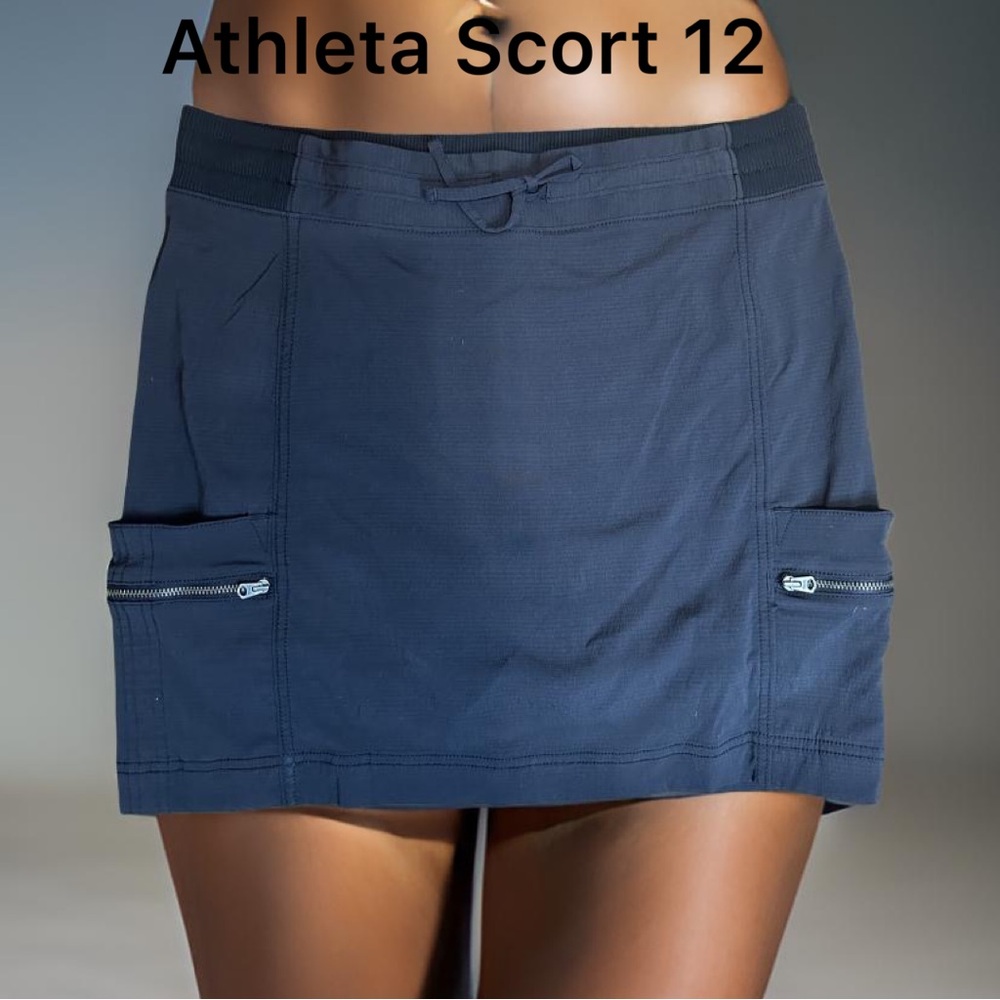 Athletic Cargo Scort with drawstring and zippers mesh underneath size 12 women’s